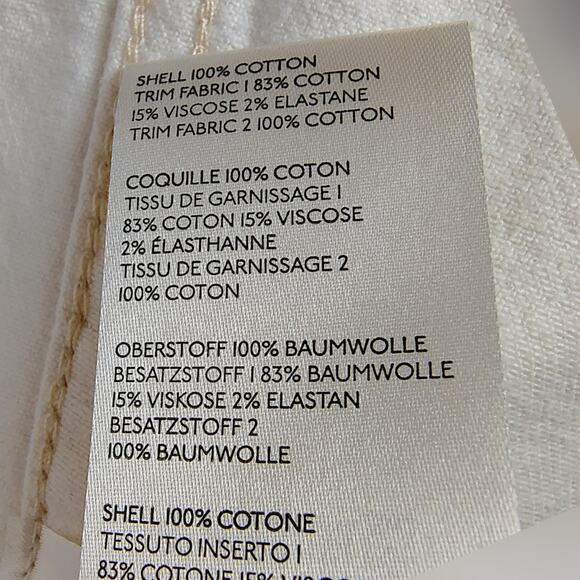 Free People Seamed and Structured Denim Military Jacket Ivory Braided Trim Small - Picture 16 of 16